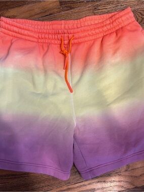 LCKR Men's Ombre Athletic Shorts in Coral, Cream & Purple